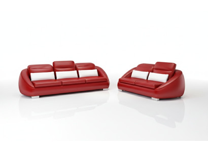 Muebles de lujo conjunto de sofás sofá sofá tapizado 3 + 2 cojines de asiento rojos grupo