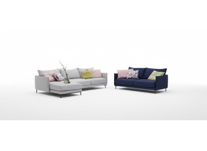 Moderno sofá de esquina en forma de L tapizado asiento esquina conjunto de sofá textil.