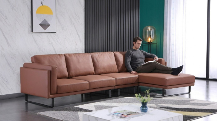 Sofá de cuero Sofá Conjunto de sofá Sofá de esquina Sofá de esquina Conjunto de diseño moderno Decoración de sofá