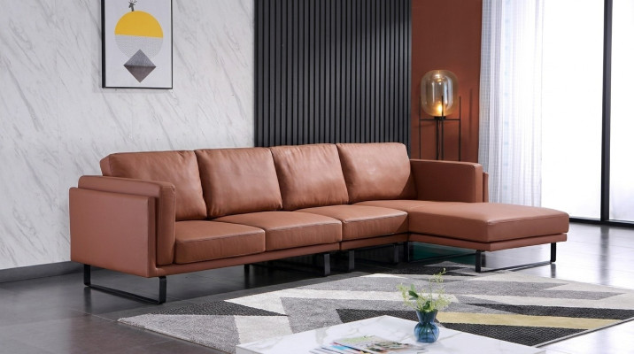 Sofá de cuero Sofá Conjunto de sofá Sofá de esquina Sofá de esquina Conjunto de diseño moderno Decoración de sofá