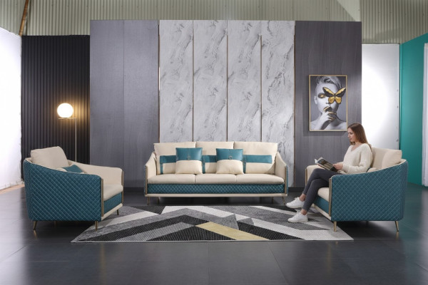 Conjunto de sofás de 3+2+1 plazas Sofá Asiento Sofá moderno Cojín de tapicería Sofá
