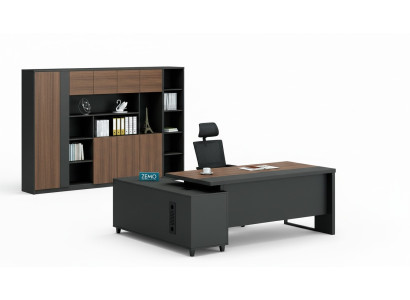 Diseño de escritorio de esquina, archivo de oficina, mobiliario de oficina, conjunto de 2 piezas para la habitación del jefe.