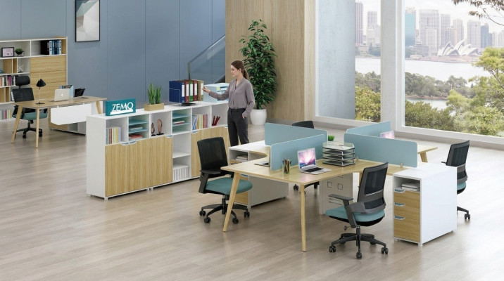 Centro de llamadas 4 puestos de trabajo Escritorio Mobiliario de oficina Equipamiento de instalaciones