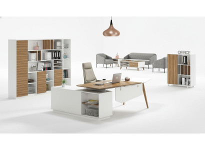 Escritorio en forma de L, mesa de trabajo de oficina de lujo, de diseño de clase muebles.