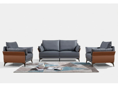 Sofá conjunto 3+1+1 plazas Sofás Couch Polster Möbel Conjunto de sillones de cuero de oficina