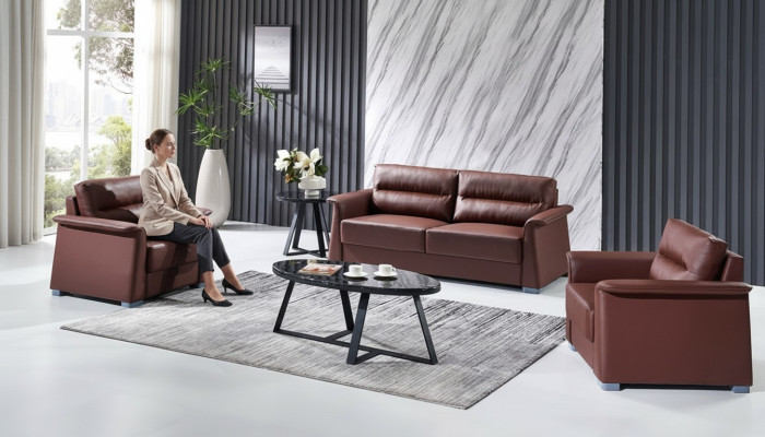 Sofá Sofá Tapizado Cuero Sofás Juego de sofás Tapizado Conjunto de muebles de oficina 3+1+1 Asientos