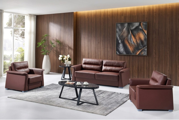 Sofá Sofá Tapizado Cuero Sofás Juego de sofás Tapizado Conjunto de muebles de oficina 3+1+1 Asientos