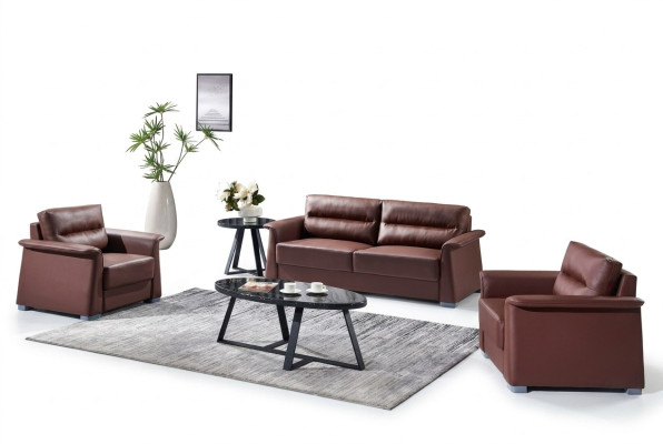 Sofá Sofá Tapizado Cuero Sofás Juego de sofás Tapizado Conjunto de muebles de oficina 3+1+1 Asientos