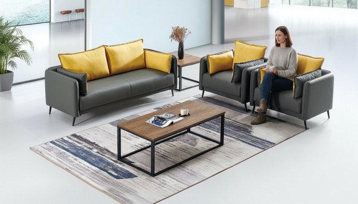 Sofá sofá tapizado conjunto de salón sofás de cuero sala de estar sofás conjunto sofás estilo oficina muebles
