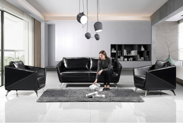 Sofá de 3 plazas + 1 + 1 asientos Sofá de cuero Sofá Sofá de diseño moderno de salón