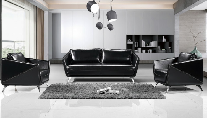 Sofá de 3 plazas + 1 + 1 asientos Sofá de cuero Sofá Sofá de diseño moderno de salón