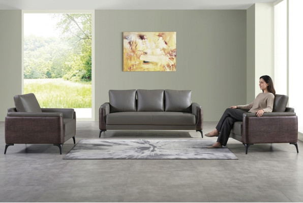Conjunto de sofá 3+1+1 plazas de diseño Sofás Tapizados Sofás de cuero Relax Modernos