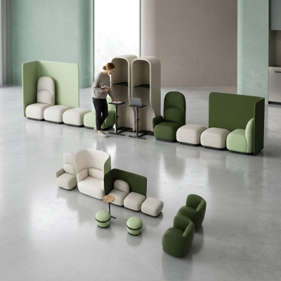 Sillón de sala de espera, juego de asientos tapizados, conjunto de muebles de oficina de bufete clínica hotel oficina