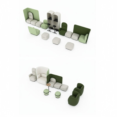 Sillón de sala de espera, juego de asientos tapizados, conjunto de muebles de oficina de bufete clínica hotel oficina
