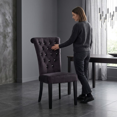 Chesterfield silla de diseño tapizada en madera silla sillas club de lujo tela