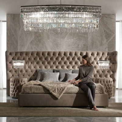 Cama Acolchada de Lujo Cama Doble Dormitorio Textil Chesterfield King Size