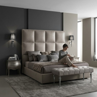 Cama doble Ropa de cama Diseñador textil Matrimonio Cama moderna Dormitorio Tapicería Textil