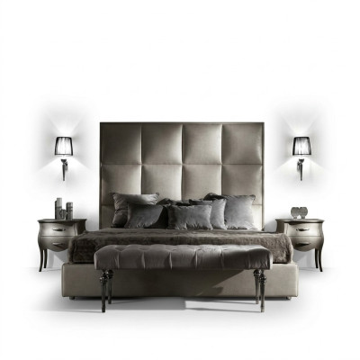 Cama doble Ropa de cama Diseñador textil Matrimonio Cama moderna Dormitorio Tapicería Textil