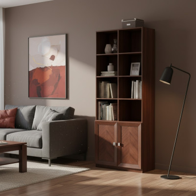 Armario Estantería Armarios Diseñador Sala de estar Oficina Decoración Madera Sistema Muebles