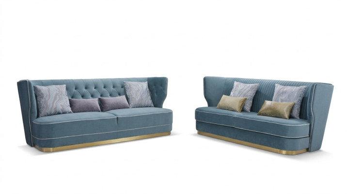 Sofá Couch Acolchado de 2 plazas Sofás Contemporáneos Conjuntos de Asientos Diseño Club