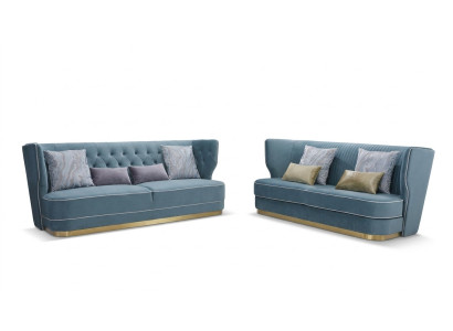 Sofá Couch Acolchado de 2 plazas Sofás Contemporáneos Conjuntos de Asientos Diseño Club
