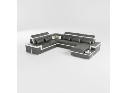 Sofás en forma de U Sofá Couch Tapizado Conjunto de sofás Diseño de sala de estar Sofá de esquina de cuero Nuevo