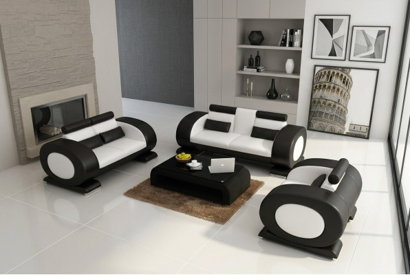 Juego de sofá de cuero conjunto de sofás sofá sofá cojines sofá 3 piezas sillón asiento