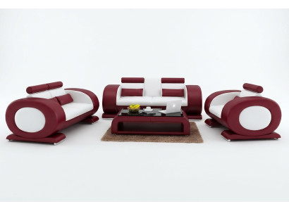 Set de sofás de diseño Sofagarnitur Garnituren Sofás tapizados Sofás de cuero 3 plazas Nuevo
