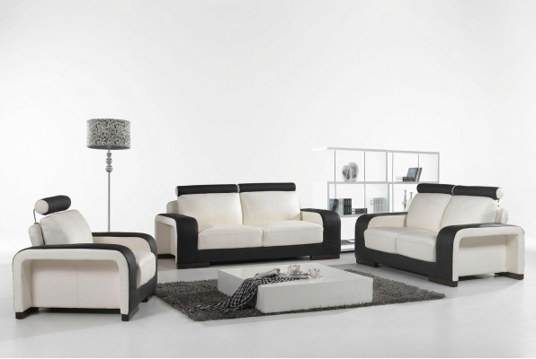 Diseño de sofá conjunto de sofás tapizados 3 plazas Juegos de muebles de cuero