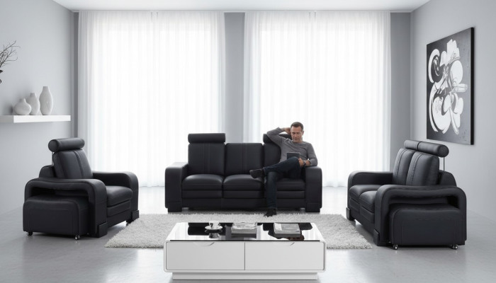 Sofá de 3+2 plazas Set de sofá de diseño Sofás tapizados Sofá Moderno 2 piezas Sofás