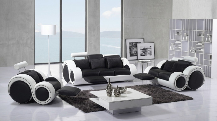 Conjunto de sofás de diseñador 3+1+1 plazas de cuero conjunto de sofás acolchados