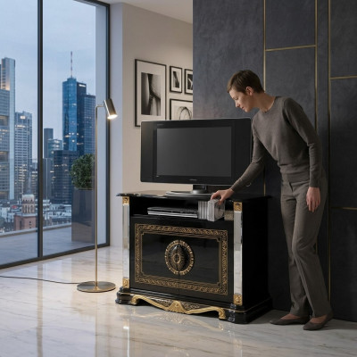 Mueble de televisión de diseñador RTV cómoda aparador mesa baja armario estante de sala de estar de lujo