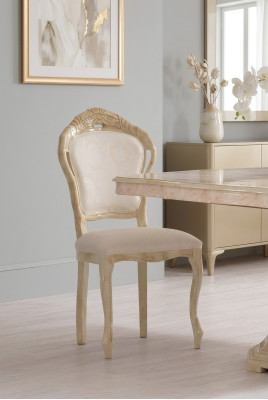 Lujo 1x Silla Silla de comedor Sillas de cocina Silla de sala de estar Silla tapizada Sillas