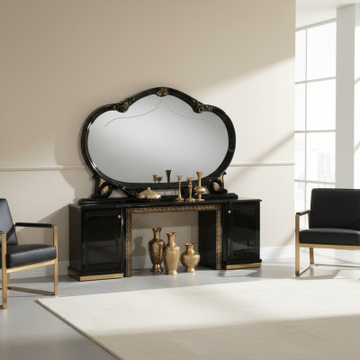Espejo de pie de vidrio con diseño italiano para muebles, espejo de mesa de aparador nuevo.