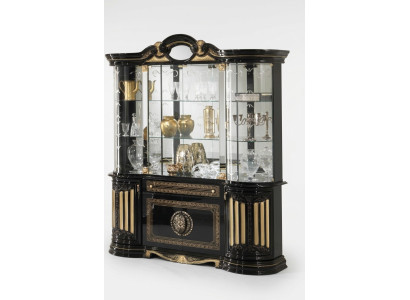 Vitrina de vidrio Armario de cristal Salón escaparate Vitrinas Muebles italianos Madera