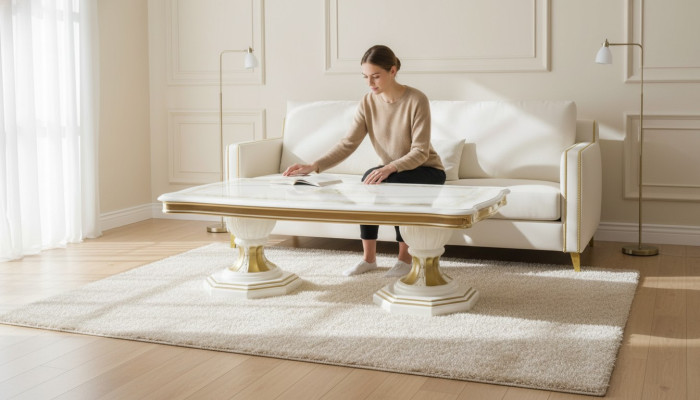 Mesa de centro diseño Italia muebles Mesa mesas de salón 130x70cm alto brillo Nuevo.