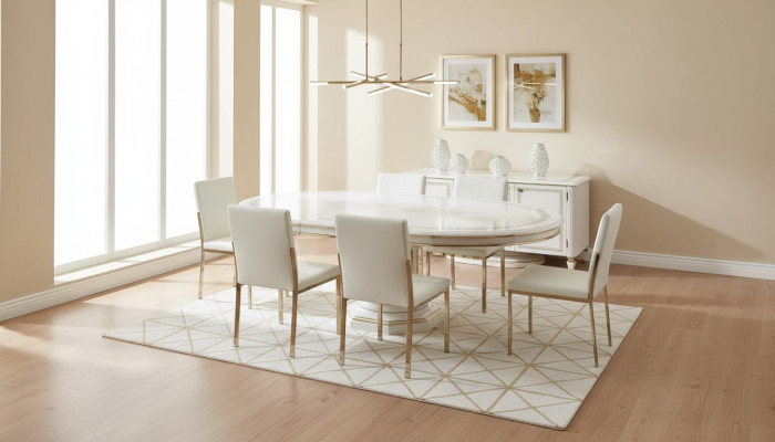 Mesa de comedor de madera redonda Mesa redonda Mesas Comedor Mesa redonda Muebles italianos Nuevos
