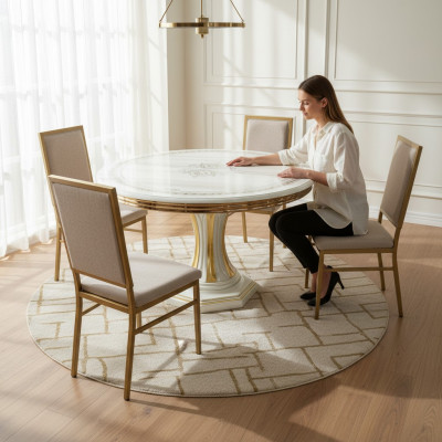 Diseño mesa de comedor sala de estar madera sala de estar mesas de alto brillo Muebles italianos.