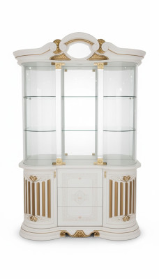 Vitrina de madera Armario Vitrinas clásicas de madera Armarios de diseño Sala de estar Cristal