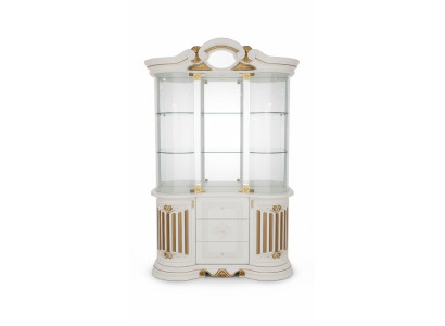 Vitrina de madera Armario Vitrinas clásicas de madera Armarios de diseño Sala de estar Cristal