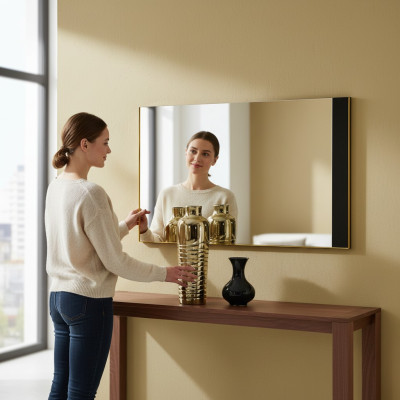 Estilo clásico Espejo de pie de madera moderno 110 * 4 Espejos Dormitorio Nuevo
