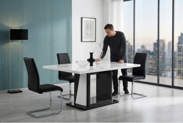 Mesa de comedor moderna mesas mesa de madera comedor 140/180x90cm extensible nueva.