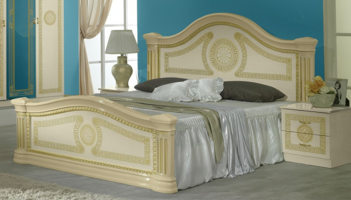 Cama clásica cama matrimonial cama doble camas tapizadas Muebles italianos de madera