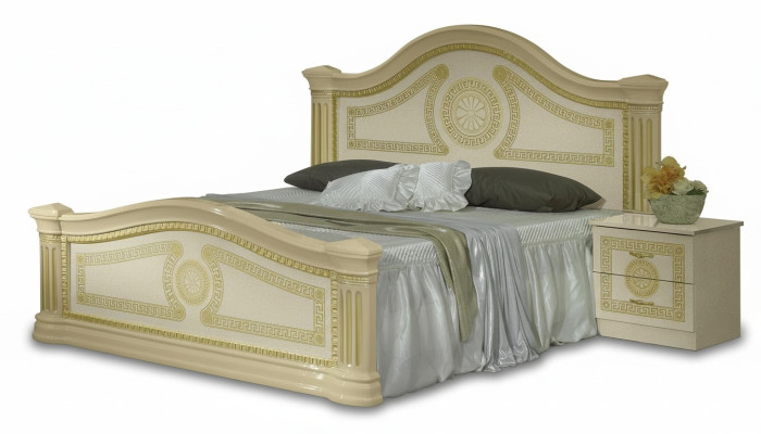 Cama clásica cama matrimonial cama doble camas tapizadas Muebles italianos de madera