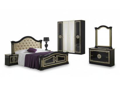 Conjunto de dormitorio estilo moderno cama mesita de noche cajonera muebles de cama 6 piezas grupo nuevo