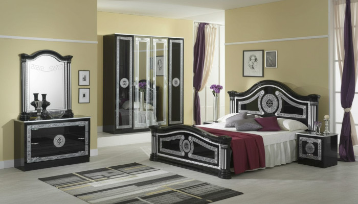 Conjunto de dormitorio completo estilo real, cama moderna con mesita de noche, juego de 6 piezas. Nuevo