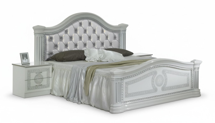 Conjunto de dormitorio de alta calidad de 3 piezas Cama Cama Doble Camas 2x Mesita de Noche Chesterfield