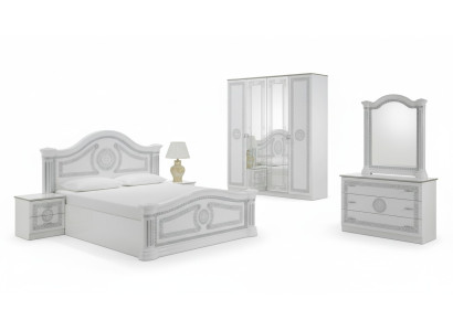 Dormitorio conjunto de muebles italianos moderno lujo de 6 piezas. Cama camas armario nuevo.