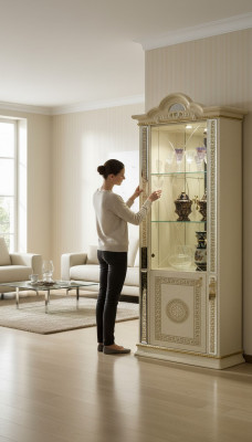 Lujo Vitrina Gabinete de vitrinas Madera Gabinete de vidrio Gabinetes Muebles italianos Nuevo