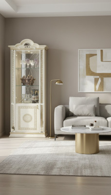 Lujo Vitrina Gabinete de vitrinas Madera Gabinete de vidrio Gabinetes Muebles italianos Nuevo